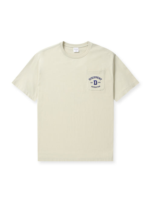 바시티 포켓 반팔티셔츠 (L/BEIGE)