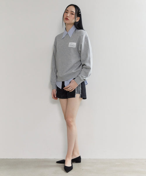Starlight City Patch Sweatshirt_MELANGE GREY