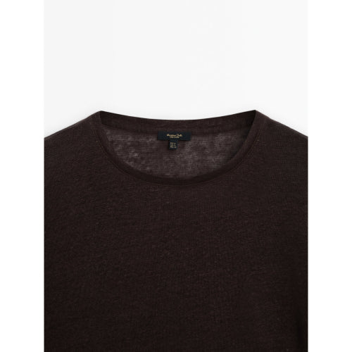 100% Linen Short Sleeve Crop T-Shirt