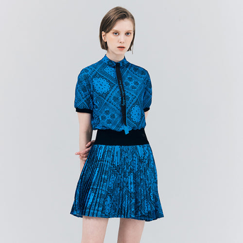 Women&#39;s Paisley Banded T-Shirt Blue