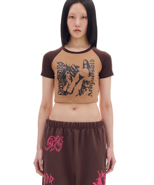 [Archive Bold X Gotter Gallery] HIGHEST GIRL CROP T-SHIRTS (BROWN)