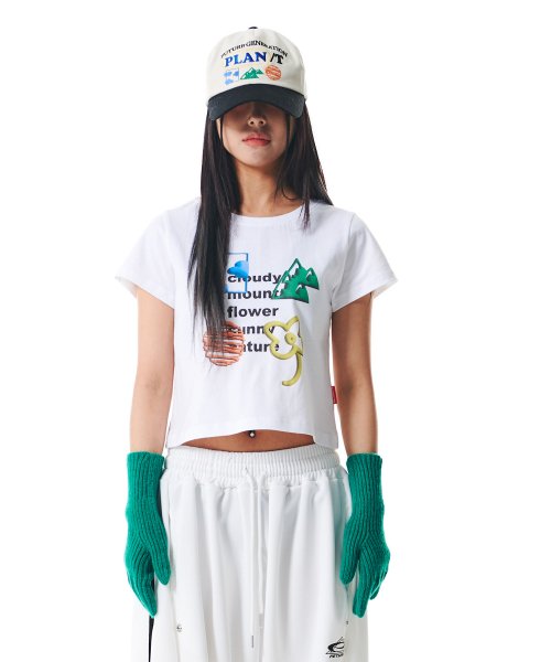 23 Nature Crop Short Sleeve T-Shirt White