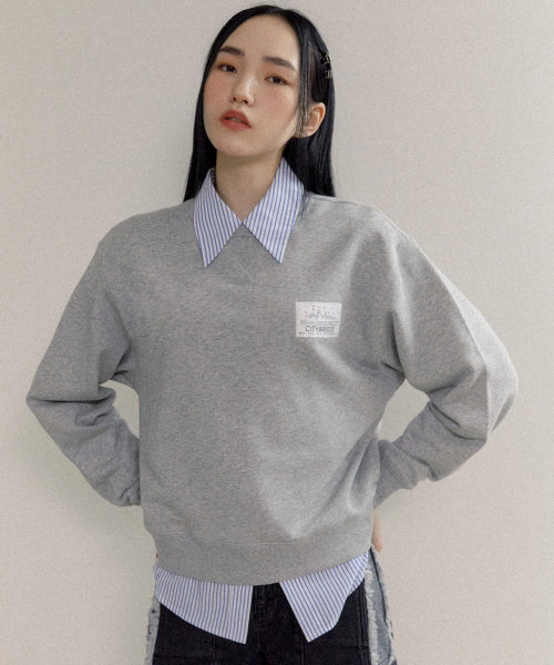 Starlight City Patch Sweatshirt_MELANGE GREY