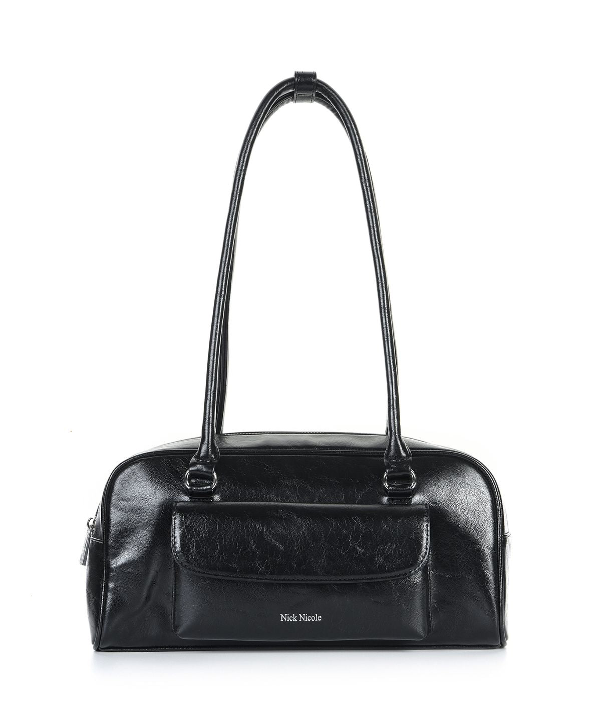 [문가영 착용]NICOLE POCKET LEATHER BAGUETTE BAG_BLACK