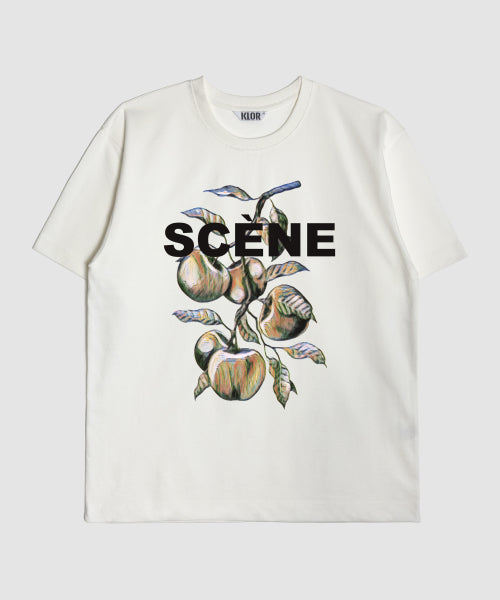 [UNISEX] 씬 애플트리 그래픽 반팔 티셔츠 (CREAM WHITE)