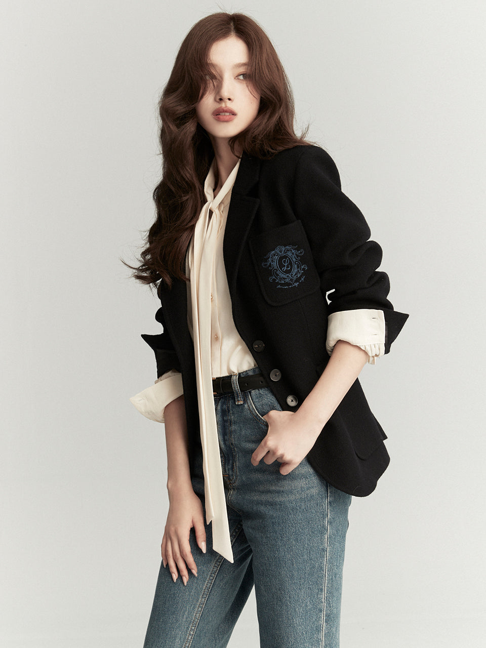 [사나 착용] BRONWYN wool embroidery jacket_2colors