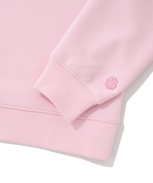 Women&#39;s C Logo Half Zip-up Man to Man Pink