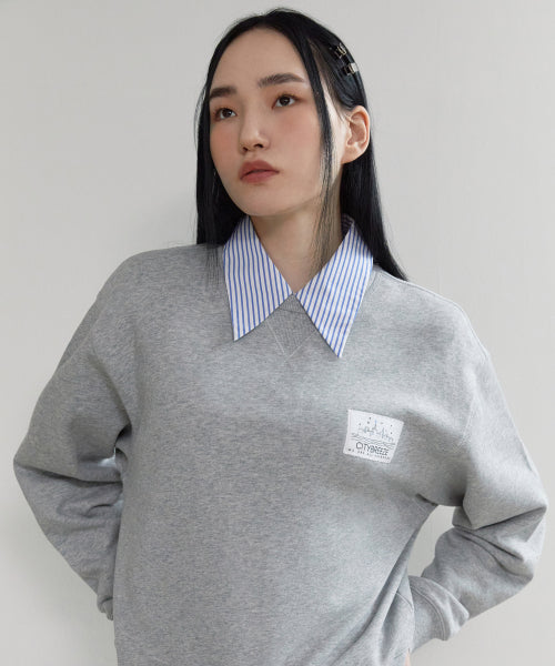 Starlight City Patch Sweatshirt_MELANGE GREY