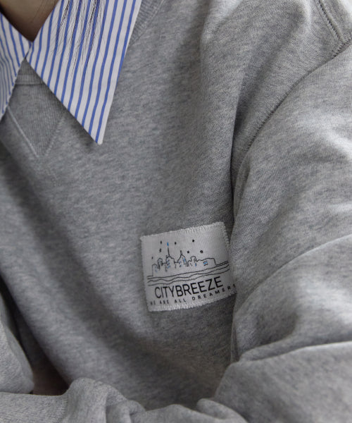 Starlight City Patch Sweatshirt_MELANGE GREY