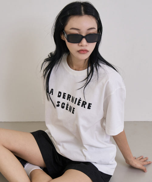 [UNISEX] L.D.S 레터링 반팔 티셔츠 (CREAM WHITE)